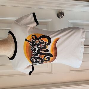 Next Level Apparel White Tee with Black Trim and Retro Design